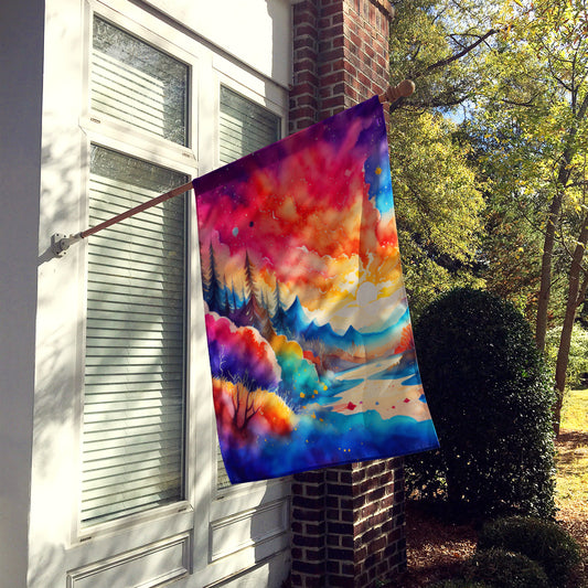 Amaranths in Color House Flag Large Porch Sleeve Pole Decorative Outside Yard Banner Artwork Wall Hanging, Polyester, House Size, Multicolor